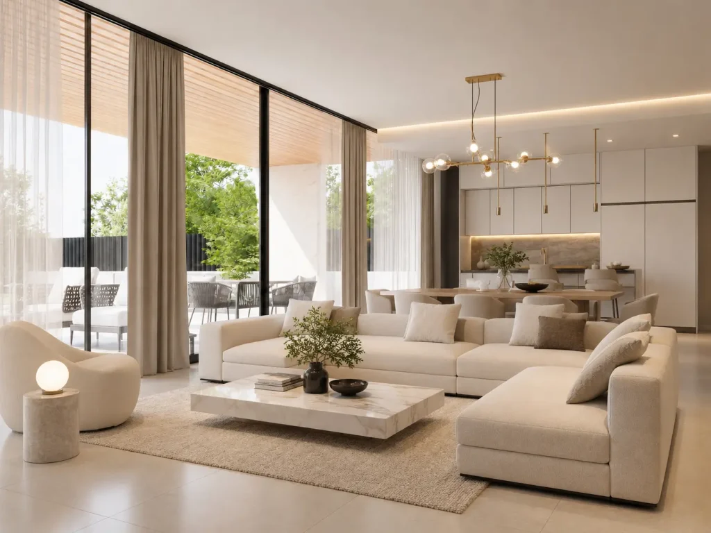 Que es un render de un salon abierto