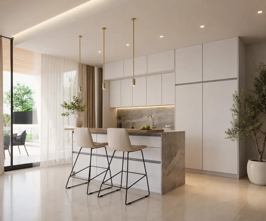 Que es un render de una cocina abierta